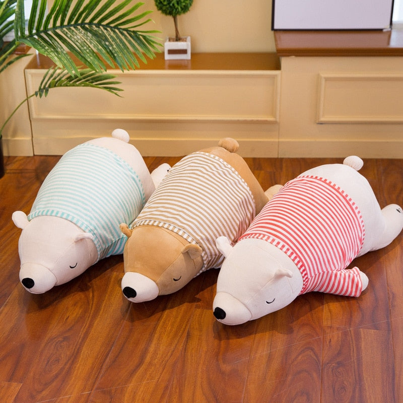 Kawaii Cute Long Sleeping Polar Bear Sweater Stuffed Plush Pillow Toy –  Kawaiiso
