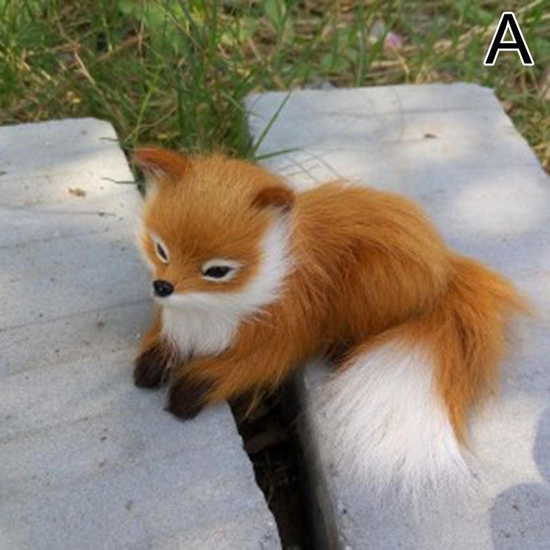 Cute Simulation Fox Lovely Realistic Mini Animal Figure Plush Toy