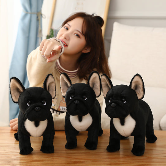 Kawaii Cute French Bulldog Dog Realistic Animal Plush Stuffed Toy