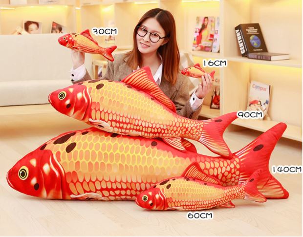 Kawaii Cute Koi Fish Realistic Animal Plush Pillow Stuffed Toy – Kawaiiso