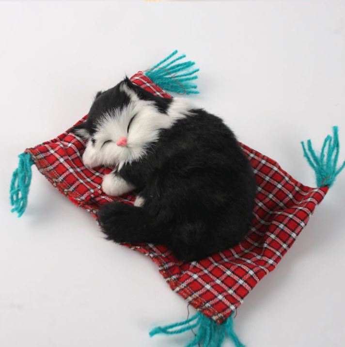 Sleeping Cat Realistic Plush Doll Figure