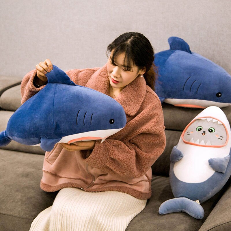 Kawaii Cute Cartoon Shark Cat Animal Plush Stuffed Toy