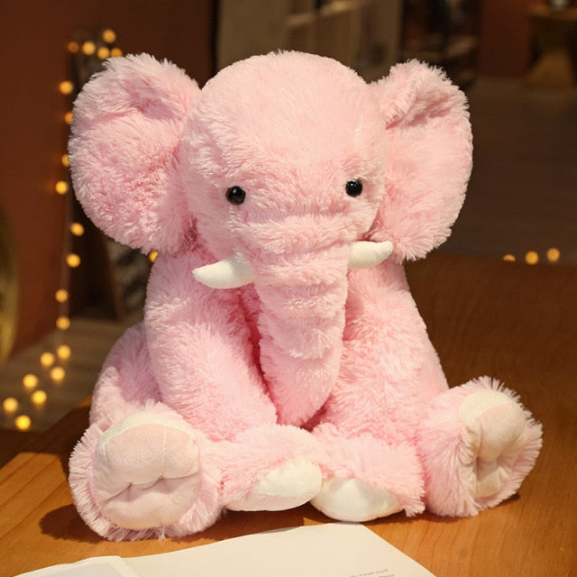 Kawaii Cute Fluffy Colorful Elephant Animal Plush Stuffed Toy