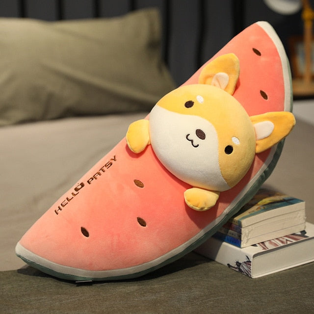 Kawaii Cute Long Fruit Watermelon Animal Plush Stuffed Toy