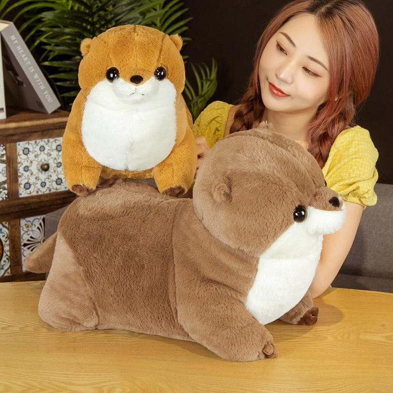 Kawaii Cute Chubby Brown Sea Otter Stuffed Animal Plush Toy