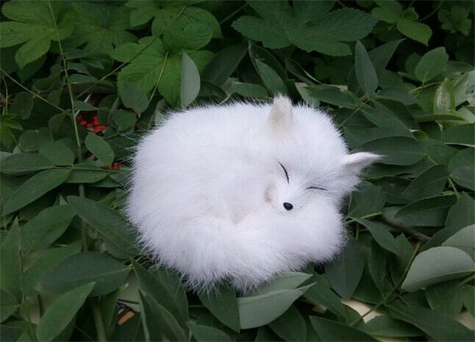 Sleeping Fox Realistic Plush Doll Figure