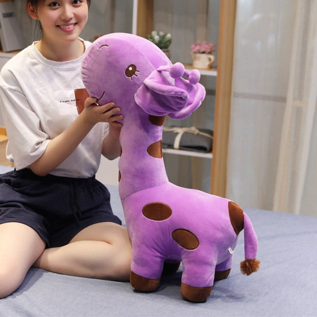 Kawaii Cute Big Solid Color Giraffe Animal Stuffed Plush Toy