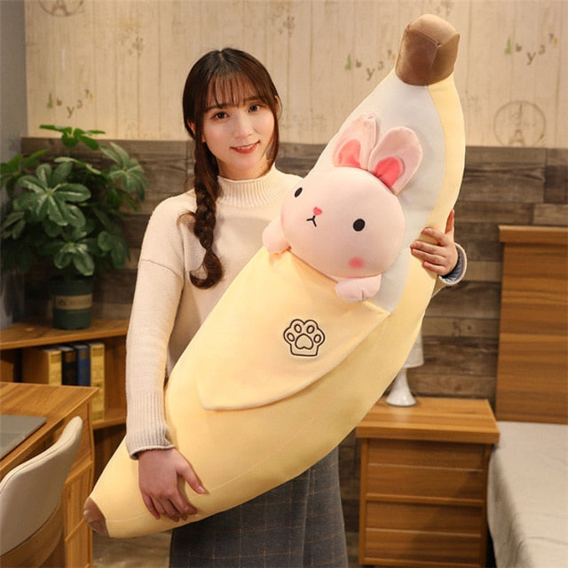 Kawaii Cute Long Fruit Banana Animal Plush Stuffed Toy