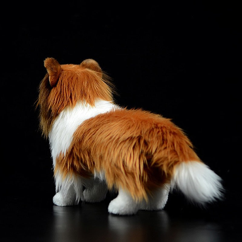 Kawaii Cute Collie Dog Realistic Animal Plush Stuffed Toy