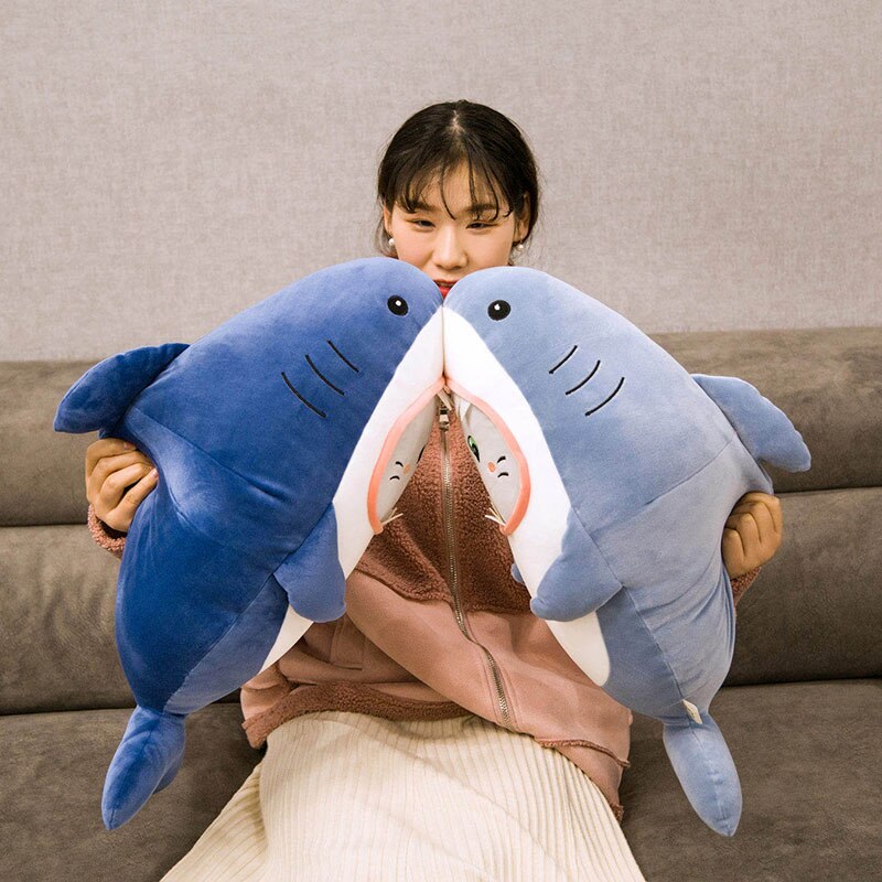 Kawaii Cute Cartoon Shark Cat Animal Plush Stuffed Toy
